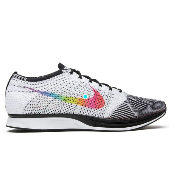 Nike Flyknit Racer Be True White Multi Color Black 902366-100 Mens 8 US 41 EUR